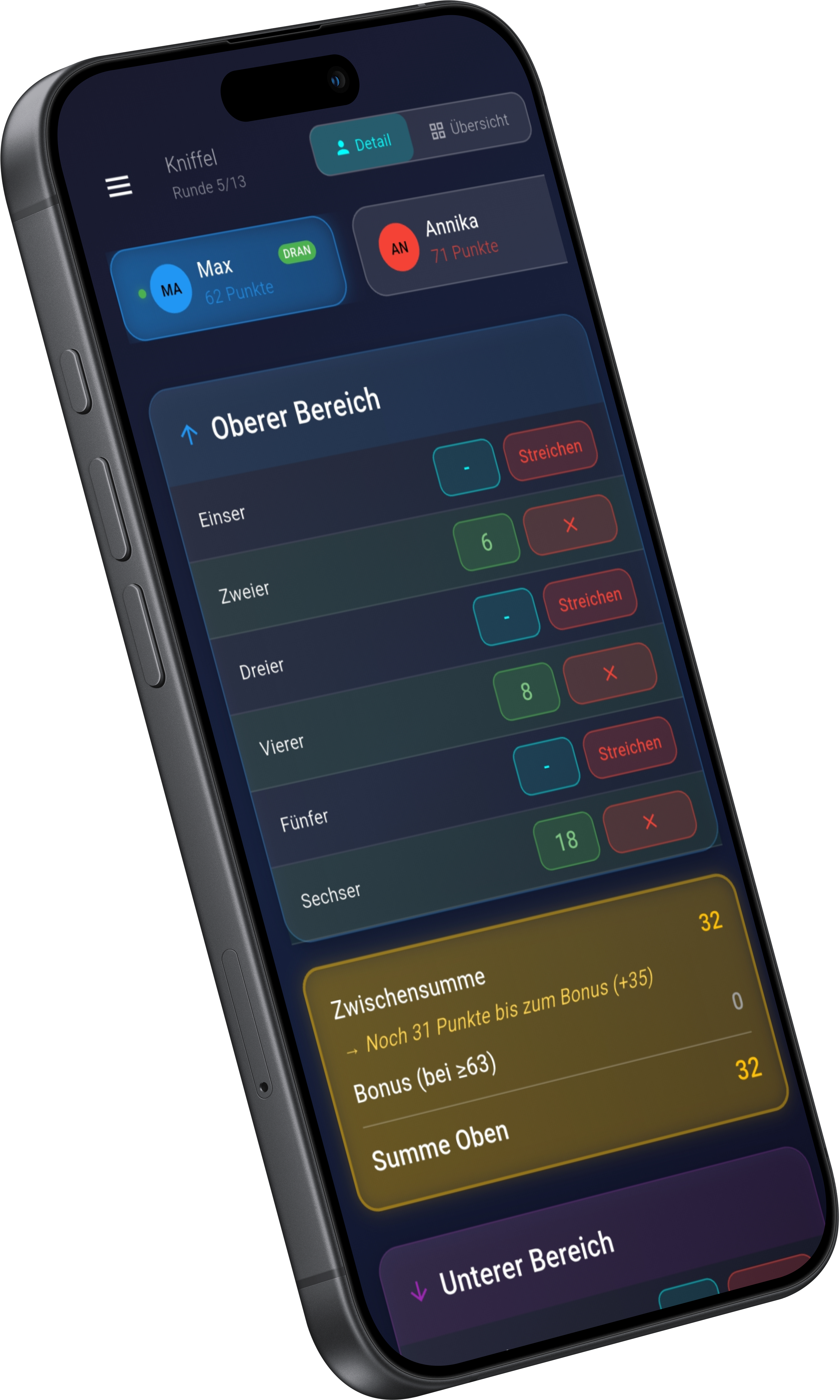 Kniffo App Screenshot - Gameplay